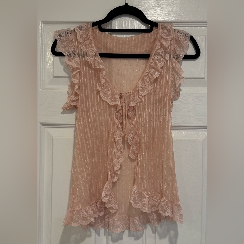 Vintage 1970s Flutter Top, S